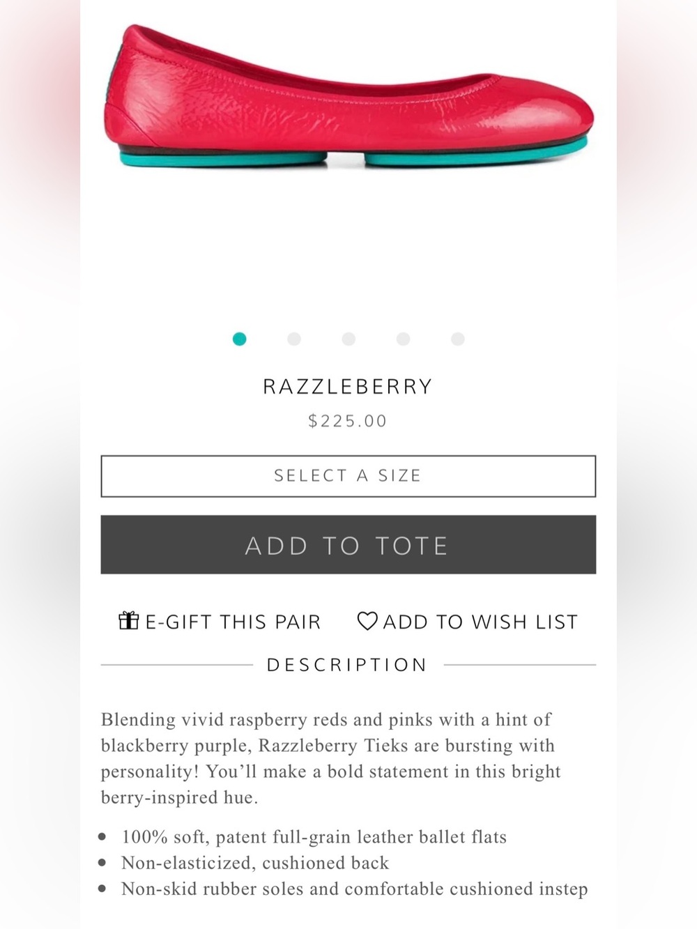 Tieks by Gavrieli Women’s Razzleberry Foldable Ballet Flats - Picture 2 of 16